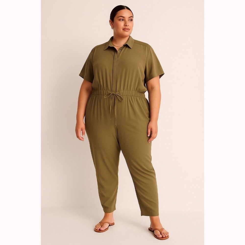 Girlfriend Collective Green Jumpsuit Women’s 5X Soft Utility Earthy Minimalist